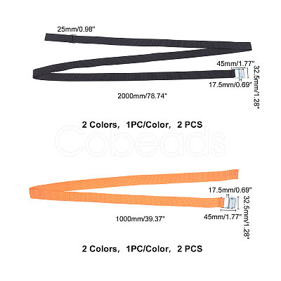 4Pcs 2 Colors Nylon Fixed Strap AJEW-GA0003-50-1