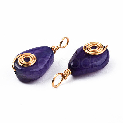 Natural Agate Pendants G-N326-137-1