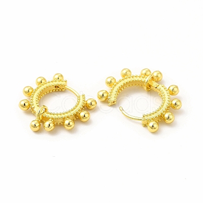 Rack Plating Brass Hoop Earrings for Women EJEW-H091-15G-1