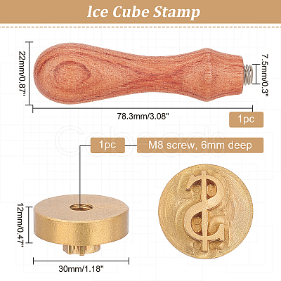 Olycraft 1Pc Brass Stamp Head DIY-OC0008-42C-1