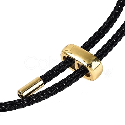 Natural Jadeite Flower Adjustable Cowhide Leather Cord Slider Bracelets with Brass Slider Beads BJEW-N041-05-1