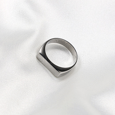 Rectangle 304 Stainless Steel Finger Rings for Men FS-WGDBD74-08-1