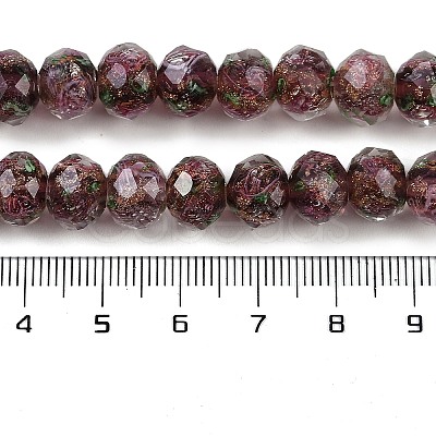 Handmade Gold Sand Lampwork Beads Strands LAMP-R141-10mm-27-1