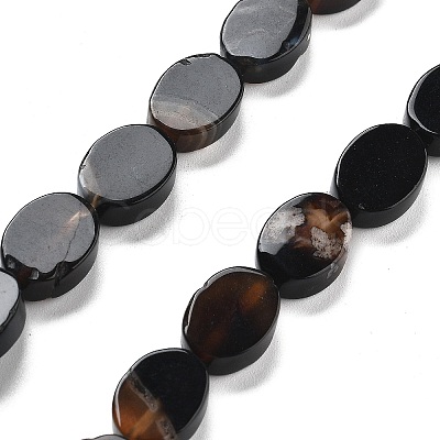 Natural Black Agate Beads Strands G-P559-B09-01-1