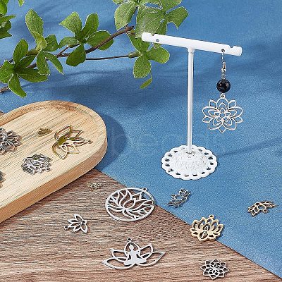 SUNNYCLUE 24Pcs 12 Style 201 Stainless Steel Pendants STAS-SC0003-54-1