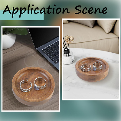 Wood Flat Round Jewely Display Tray ODIS-WH20003-05A-1