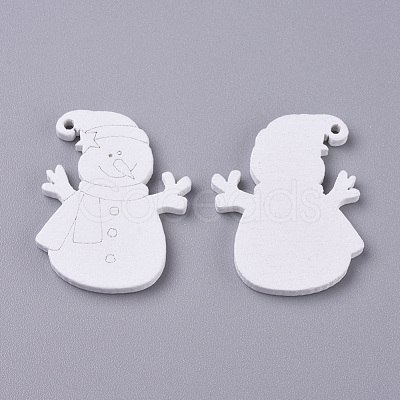 Natural Poplar Wood Pendants WOOD-D010-13B-1