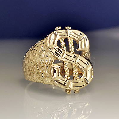 Dollar Sign Zinc Alloy Finger Rings for Men FS-WG78023-04-1
