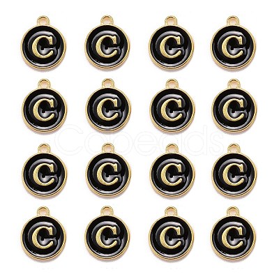 Golden Plated Alloy Charms LS-ENAM-S118-02C-1