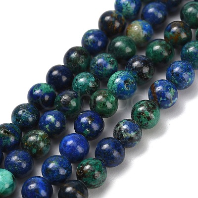 Natural Azurite Beads Strands G-Z110-C02-4mm-1