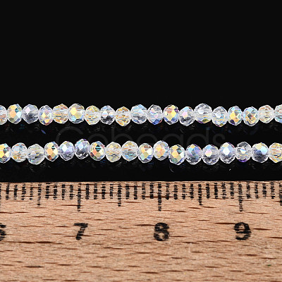AB Color Plated Transparent Glass Rondelle Beads Strands EGLA-T029-2mm-10A-1