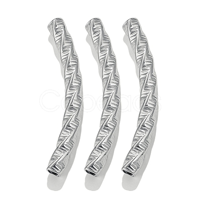 304 Stainless Steel Curved Tube Beads STAS-M071-03F-P-1