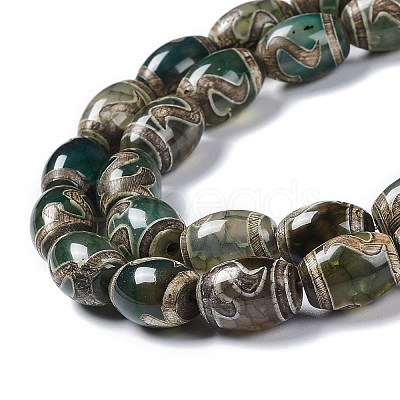 Tibetan Style dZi Beads Strands TDZI-E005-01I-1