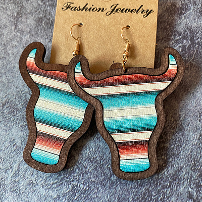 Bohemian Style Wood Dangle Earrings FS-WGB2A52-02-1