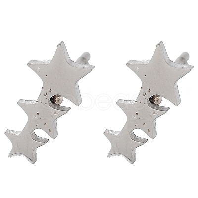 Non-Tarnish 304 Stainless Steel Stud Earrings EJEW-M242-01A-P-1