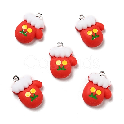 Christmas Opaque Resin Pendants RESI-G043-A01-1