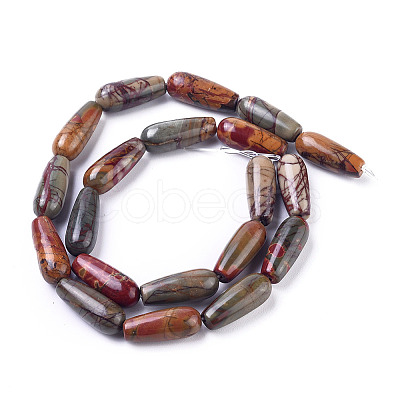 Natural Picasso Stone/Picasso Jasper Beads Strands G-D0017-05-1