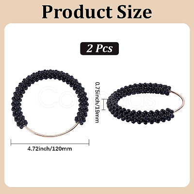 2Pcs Plastic Imitation Pearl Round Beaded Bag Handles FIND-BBC0005-11A-1