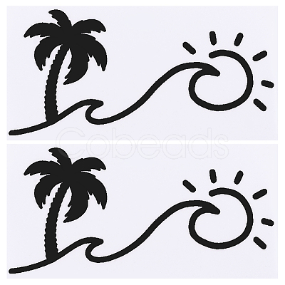 Beach Theme PVC Cartoon Self Adhesive Car Stickers FIND-WH0152-165C-1