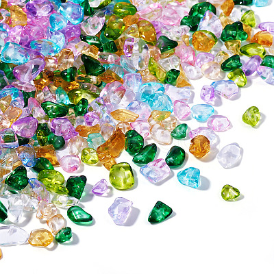 135G 9 Colors Spray Painted Transparent Glass Beads GLAA-TA0002-71-1