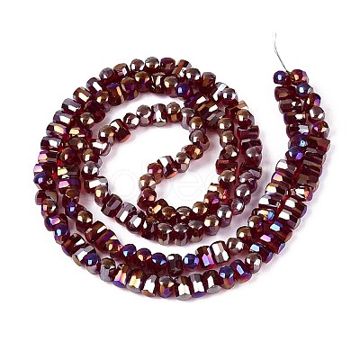 Electroplate Transparent Glass Beads Strands EGLA-N022-09A-B02-1
