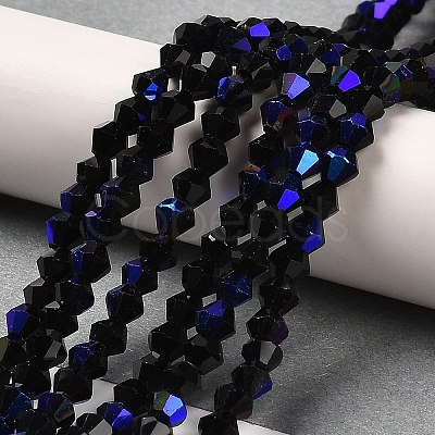 Opaque Solid Color Electroplate Glass Beads Strands LS-EGLA-A039-P4mm-L17-1