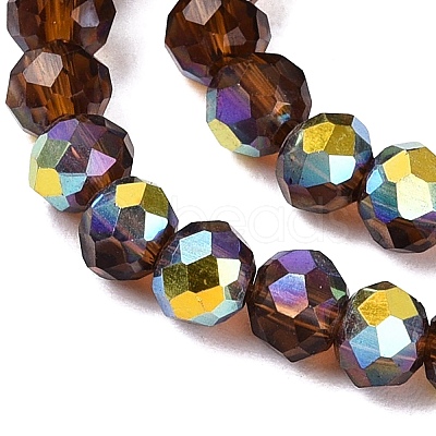 AB Color Plated Transparent Glass Rondelle Beads Strands EGLA-T029-4mm-10J-1