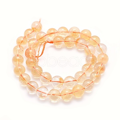 Natural Citrine Beads Strands G-O166-10-6mm-1