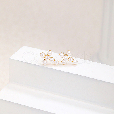 Elegant Cross Brass Stud Earrings XC2050-1