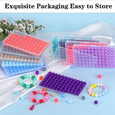 80Pcs Round Silicone Focal Beads SIL-SZ0001-24-12-1