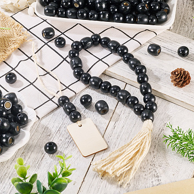 200Pcs 2 Style Dyed Natural Maple Wood Beads WOOD-TA0002-80-1