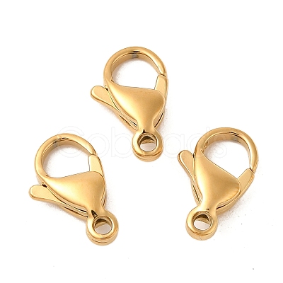 Ion Plating(IP) 304 Stainless Steel Lobster Claw Clasps Hand Polished X-STAS-AB13-G-01-1