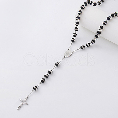 Vintage 304 Stainless Steel Rosary Bead Necklaces SM6488-4-1