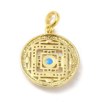 Rack Plating Brass Cubic Zirconia with Enaml Pendants KK-Q772-19G-1