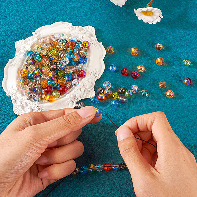 180Pcs 18 Colors Transparent Electroplate Glass Bead EGLA-TA0001-19-1