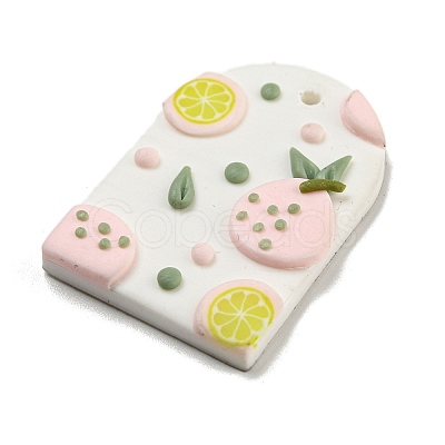 Geometrical Shape with Fruit Handmade Polymer Clay Pendants CLAY-E008-01C-1