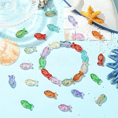 90Pcs 9 Colors Metal Enlaced Handmade Lampwork Beads LAMP-CJ0003-07-1
