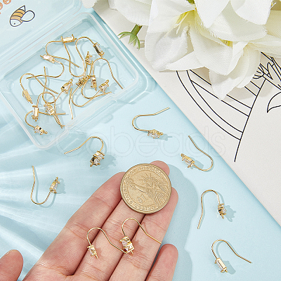 24Pcs 6 Styles Brass Micro Pave Clear Cubic Zirconia Earring Hooks EJEW-BBC0002-16-1