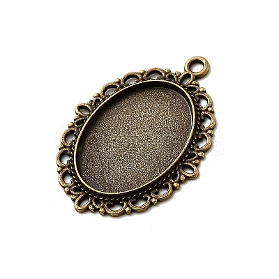 Zinc Alloy Pendant Settings for Cabochon & Rhinestone PALLOY-A15257-AB-FF-1