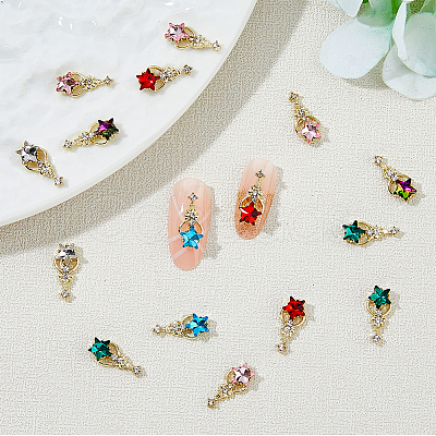 HOBBIESAY 30Pcs 6 Colors Alloy Rhinestone Cabochons MRMJ-HY0001-25-1