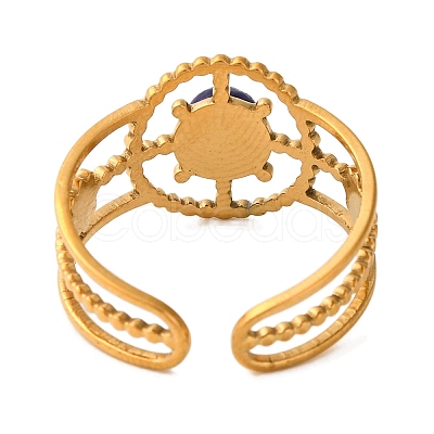 Natural Lapis Lazuli Finger Rings RJEW-Q822-04G-01-1