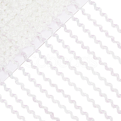 3 Rolls Polyester Glitter Wavy Fringe Trim Ribbon OCOR-GF0004-45B-1