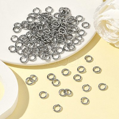 Tarnish Resistant 304 Stainless Steel Open Jump Rings X-STAS-E067-11-8mm-1