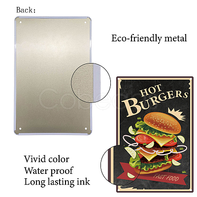 Vintage Metal Tin Sign AJEW-WH0157-035-1
