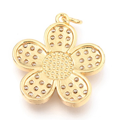 Brass Micro Pave Clear Cubic Zirconia Pendants KK-I683-05C-1