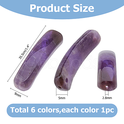 6Pcs 6 Styles Natural Obsidian & Rose Quartz & Amethyst & Moss Agate & Green Aventurine & Tiger Eye Connector Charms FIND-HS0001-60-1