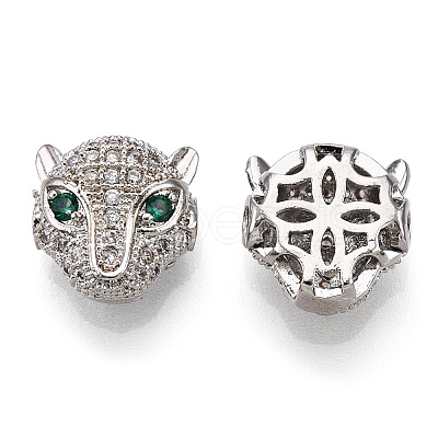 Brass Micro Pave Cubic Zirconia Beads ZIRC-S053-YS014G-4-1