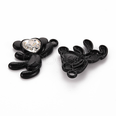 Spray Painted Alloy Rhinestone Pendants PALLOY-Q433-033C-RS-1