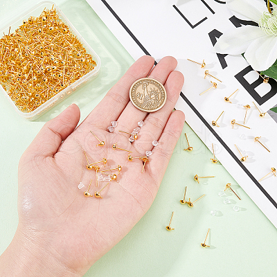 400Pcs Brass Stud Earring Findings KK-DC0001-02-1