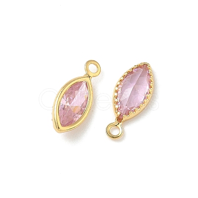 Brass Micro Pave Cubic Zirconia Horse Eye Charms KK-Z136-32G-02-1
